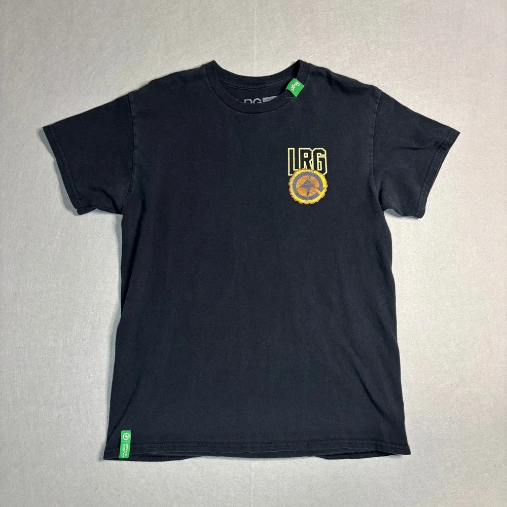 LRG Earth Lessons Graphic T-Shirt Men's Medium Black 100% Cotton - Picture 1 of 16